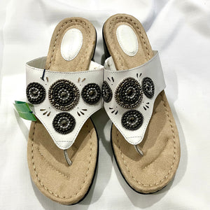 Solesenseability White Beaded Women's Sandals