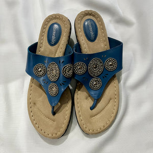Solesenseability Beaded Blue Women's Sandals