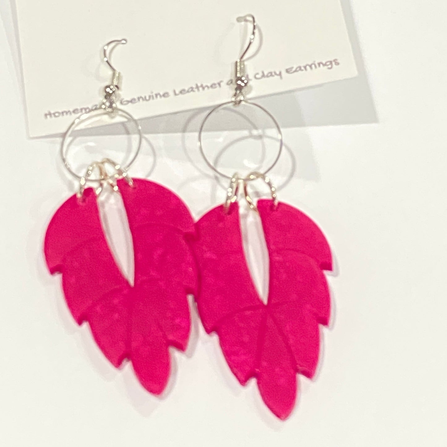 Fuchsia Clay Earrings