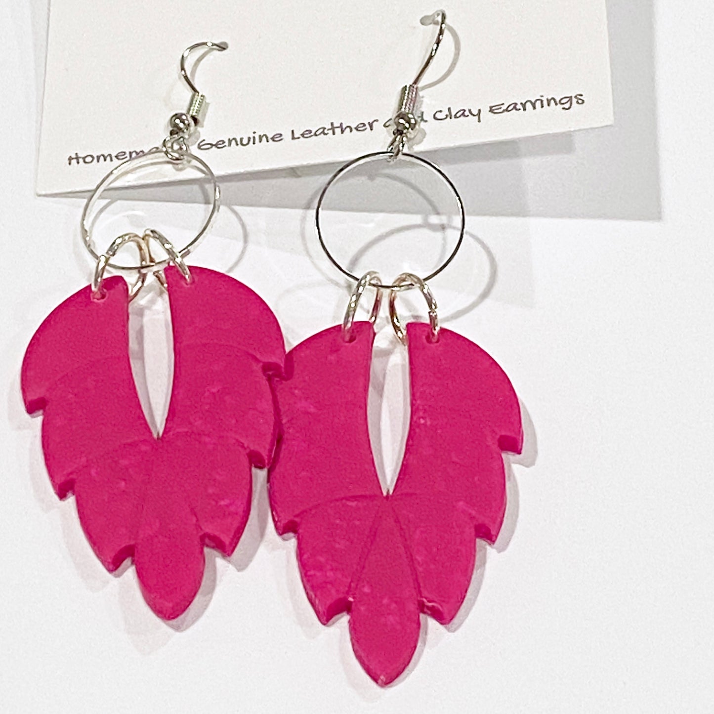 Fuchsia Clay Earrings