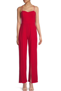 Red Crepe Jumpsuit