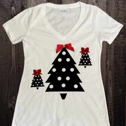 3 Polka Dot Trees Ugly Christmas T-Shirt