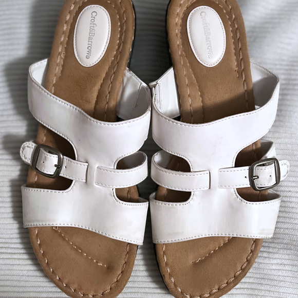 Croft and Barrow White Buckle Women's Sandals