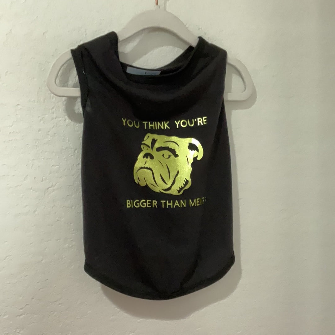 “You think you’re bigger than me!??” Dog shirt