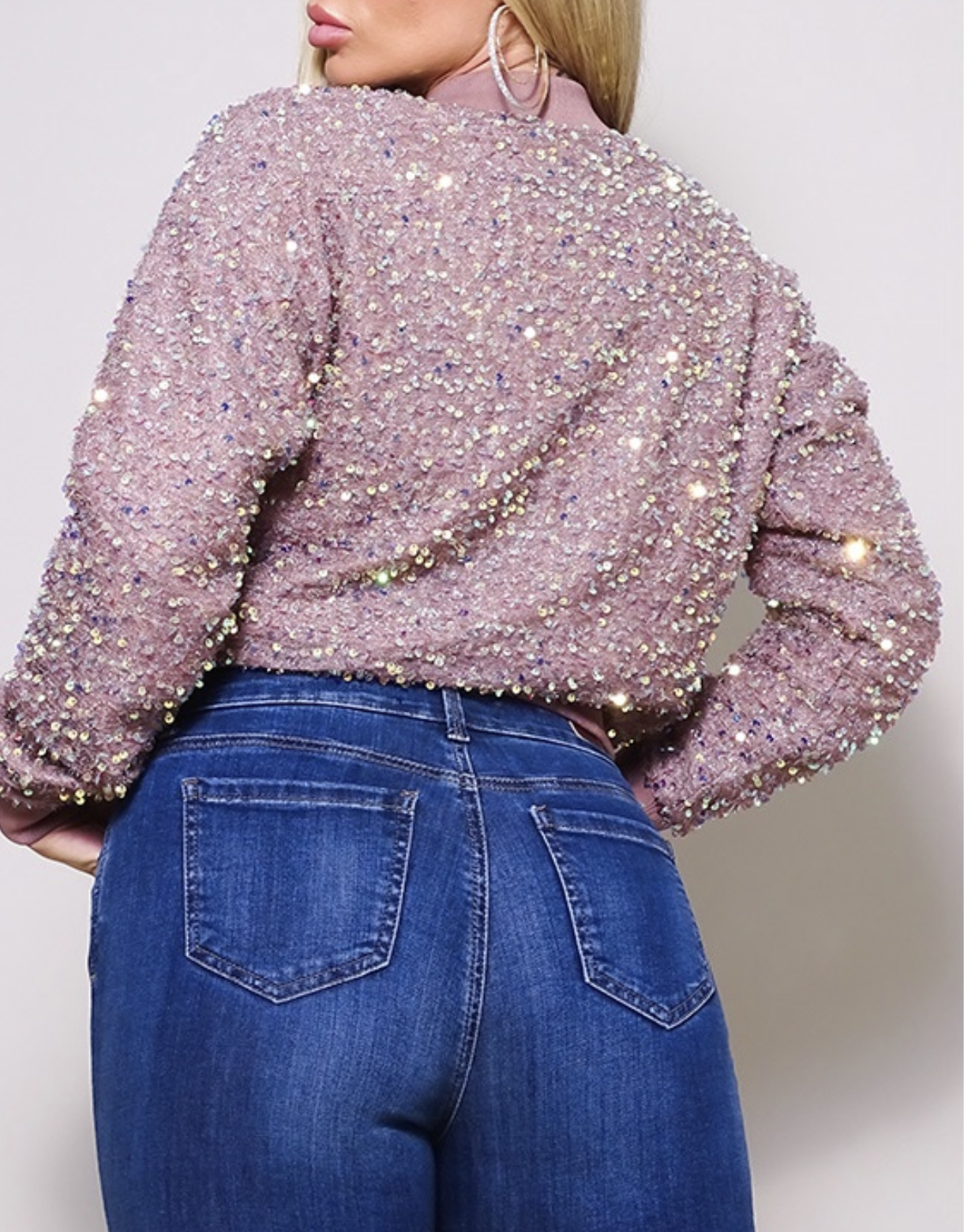 Sequin Bomber Jacket