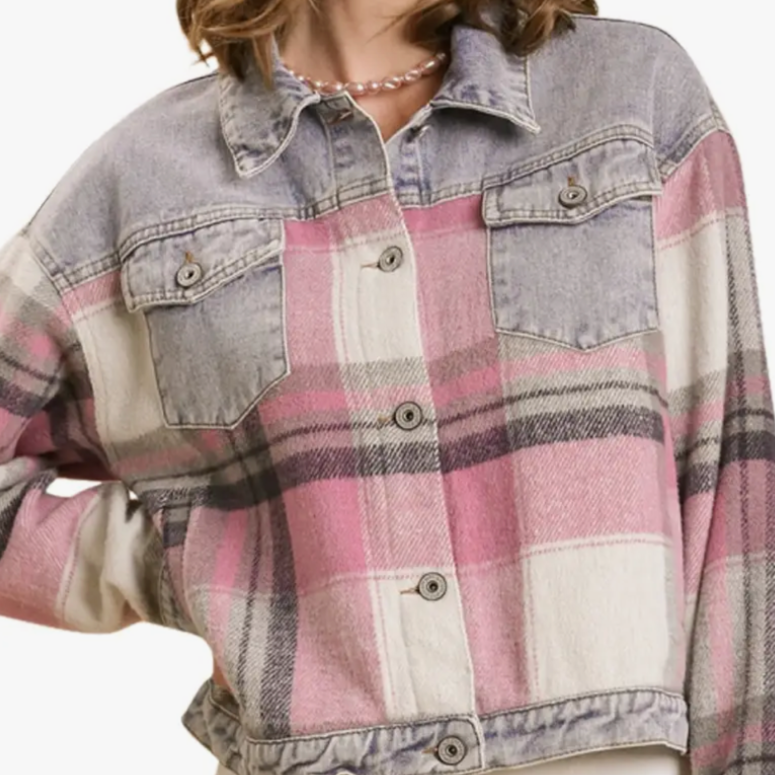 Plaid Denim Jacket