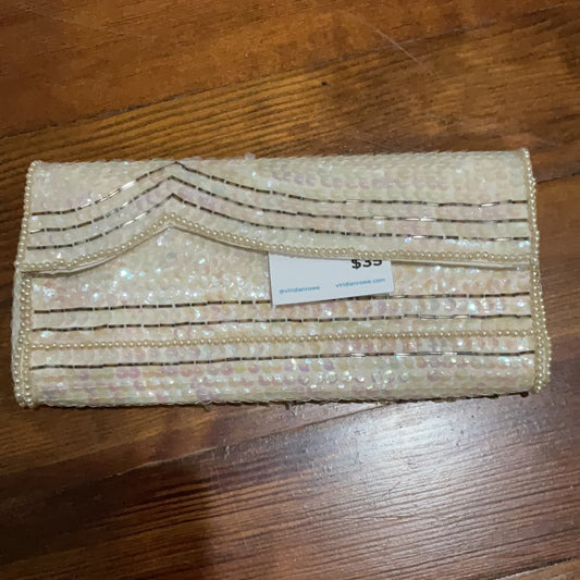 White Sequin Clutch