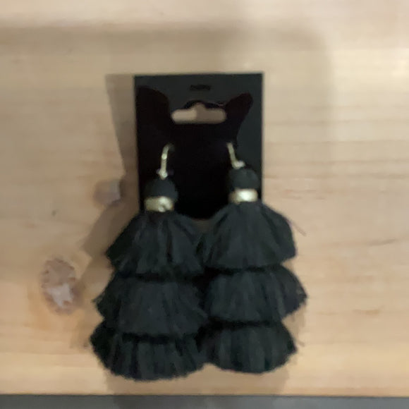 Black Tassel Earring Set